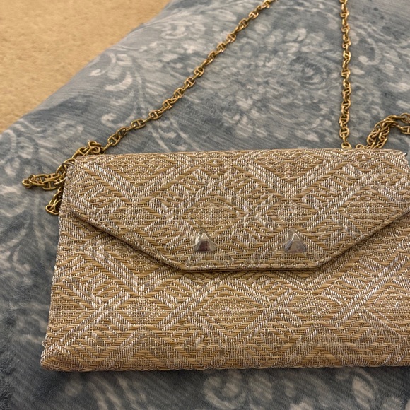 Stella & Dot Gold and Silver Textured Clutch - Picture 4 of 7
